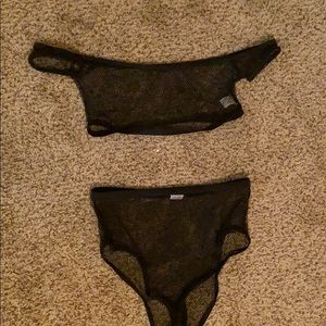 LACE over crop top and shorts